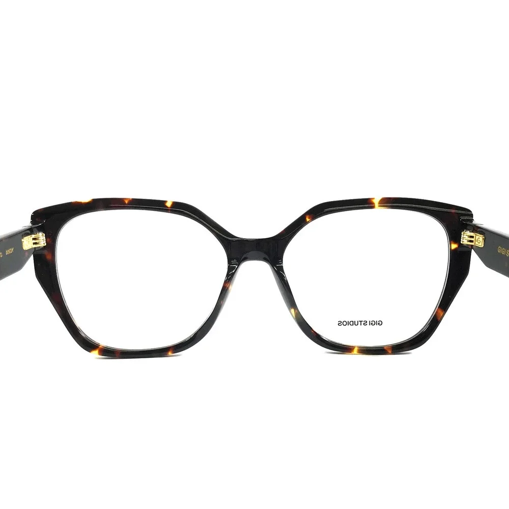 Gigi Studios Eyeglasses Frames ANDY GS1002/090 Dark Tortoise Cat Eye 56-17-140